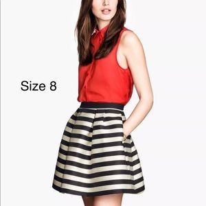 🏷NWT H&M Black/Cream Striped Circle Mini Skirt 8